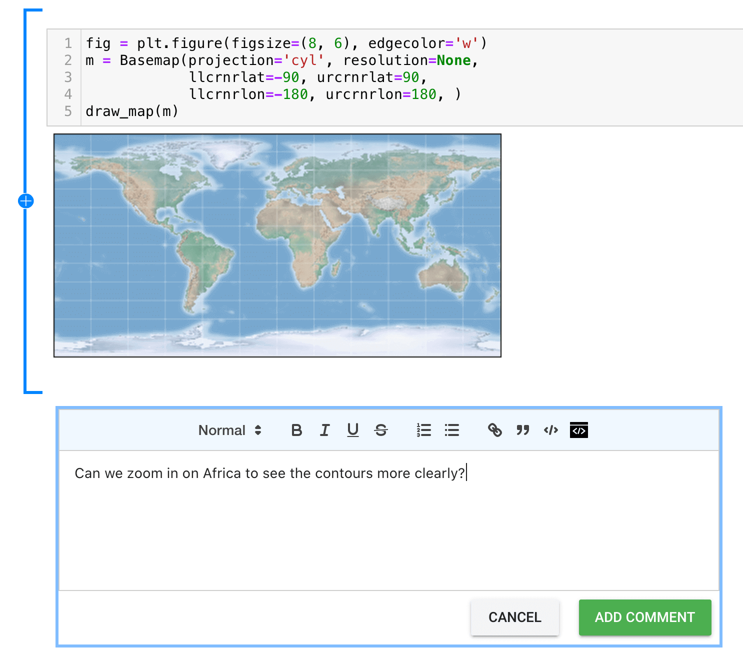 Cell-level comments in ReviewNB